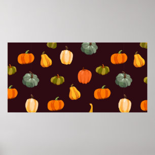 Poster Beau arrière - plan d'automne avec des citrouilles