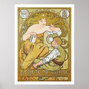 Poster Beau-Arts de DES d'Alphonse Mucha - de Société