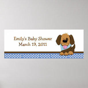 Poster Beau Baby shower de chiot / Bannière d'anniversair