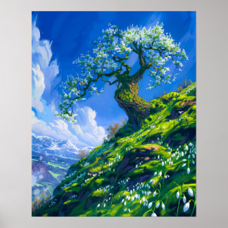 Poster Beau Bonsai Tree sur Spring Hill