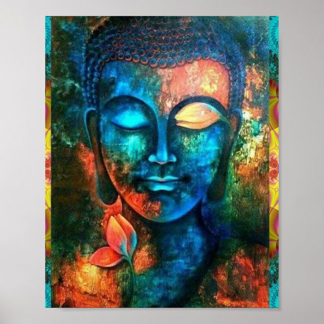 Poster Beau Bouddha coloré (Devant)