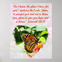 BEAU BUTTERFLY JEREMIAH 29:11 PLANS D'ESPOIR