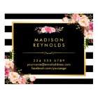 Beau cadre or floral noir blanc rayures