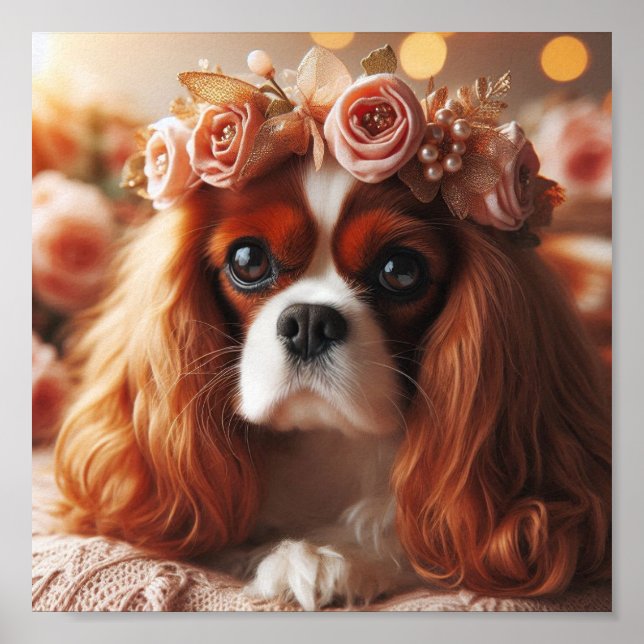 Poster beau Cavalier King Charles Spaniel (Devant)