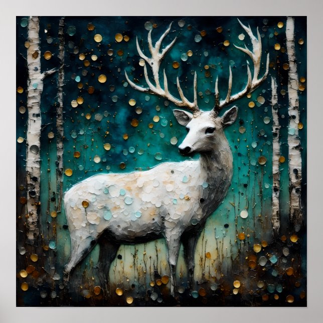 Poster Beau Cerf Blanc (Devant)