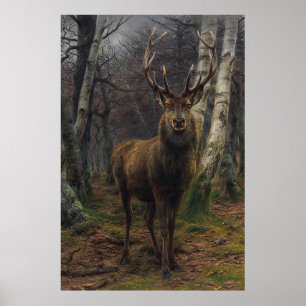 Poster Beau cerf de stade - Roi de la Forêt