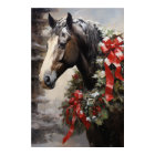 Beau Cheval avec Wreath hiver Noël