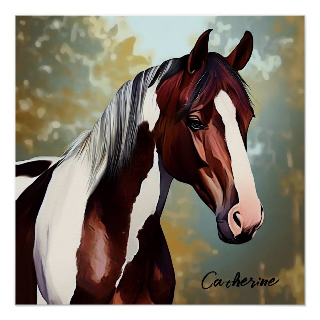 Poster Beau Cheval de Peinture (Devant)