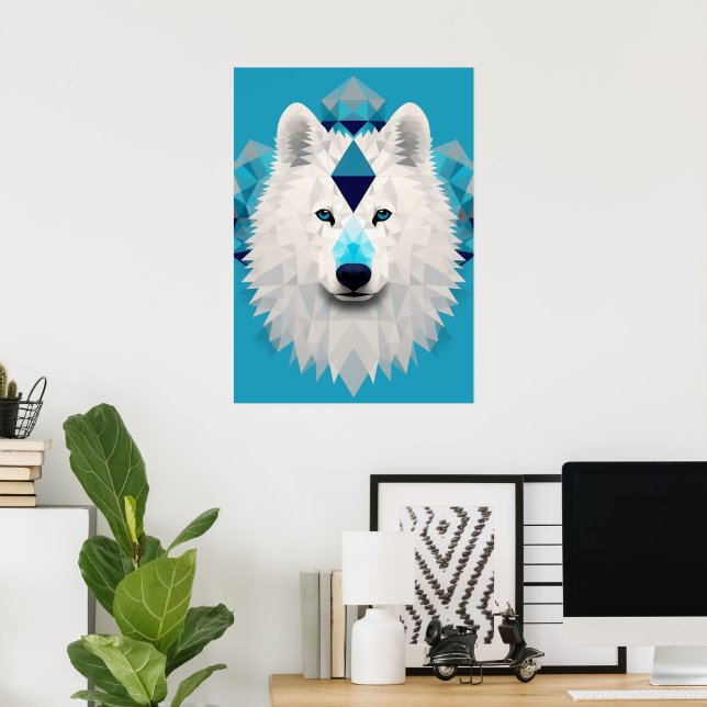 Poster Beau chiot Samoyède Boho  (Bureau à domicile)
