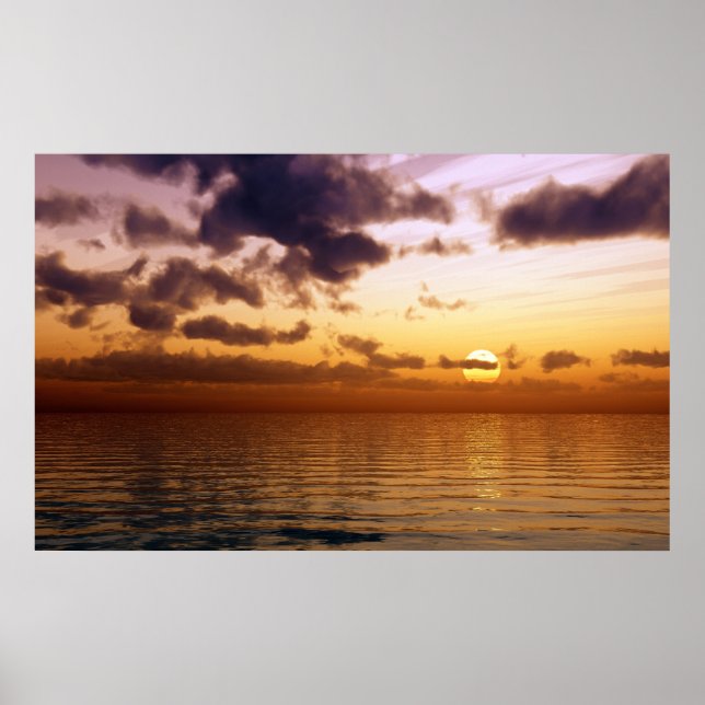 Poster beau coucher de soleil (Devant)
