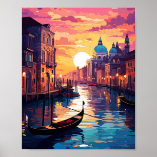 Poster Beau coucher de soleil à Venise Italie