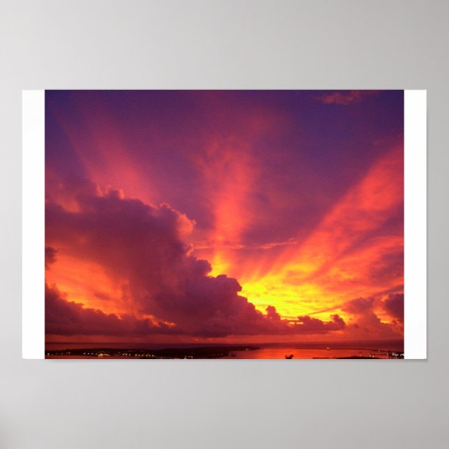 Poster Beau coucher de soleil de Guam (Devant)