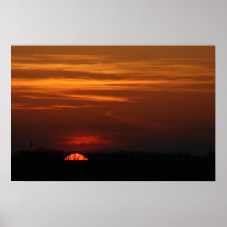 Poster Beau coucher de soleil du Midwest