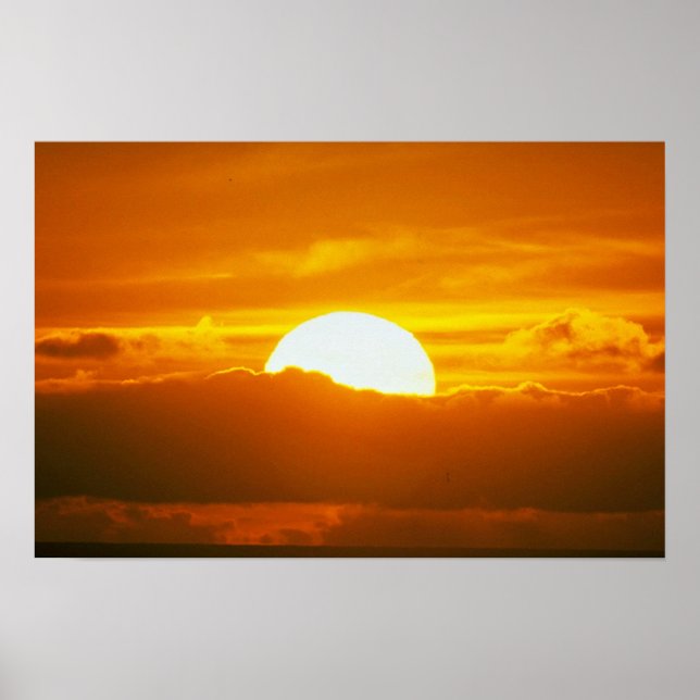 Poster Beau coucher de soleil : Moorea, col de récif exté (Devant)