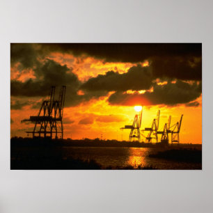 Poster Beau coucher de soleil : Norfolk, Virginie