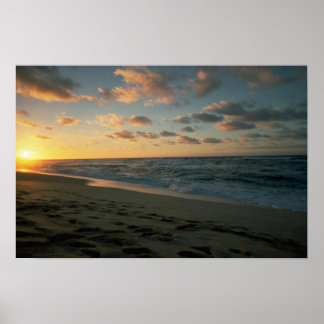 Poster Beau coucher de soleil : Sunset Beach, Oahu, Hawai
