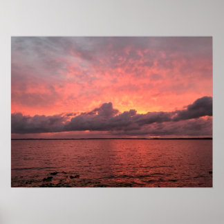 Poster Beau coucher de soleil sur le lac Eustis dans le c