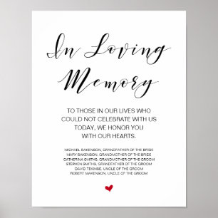 Poster Beau En Souvenir Affectueux, table commémorative n