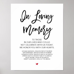 Poster Beau En Souvenir Aimant, Table commémorative noire