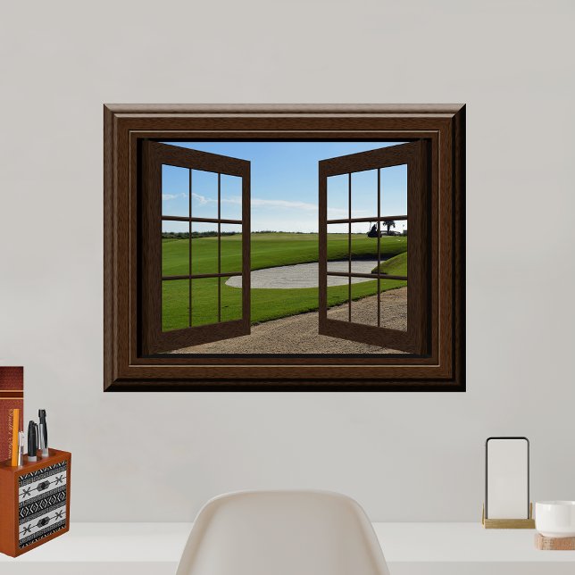 Poster Beau Fake Window View Golf Course (Créateur téléchargé)