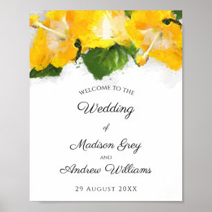 Poster Beau Hibiscus Jaune Mariage d'art