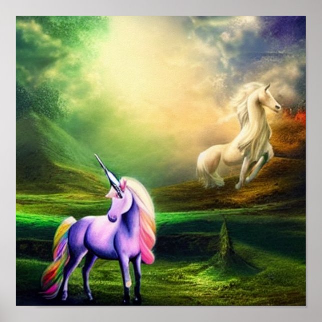 Poster Beau Imaginaire Unicorne - Mythical Creature (Devant)