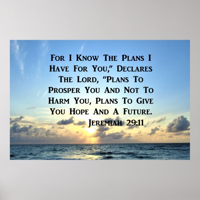 POSTER BEAU JEREMIAH 29:11 SCRIPTURE VERSE (Devant)