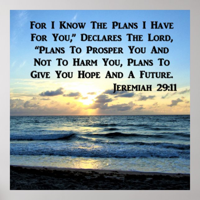 POSTER BEAU JEREMIAH 29:11 SKIES BLEUS (Devant)