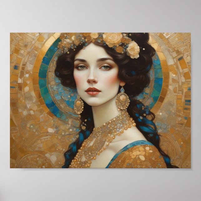 Poster Beau Klimt inspiré Art, Donna de Rome, Gustav (Devant)