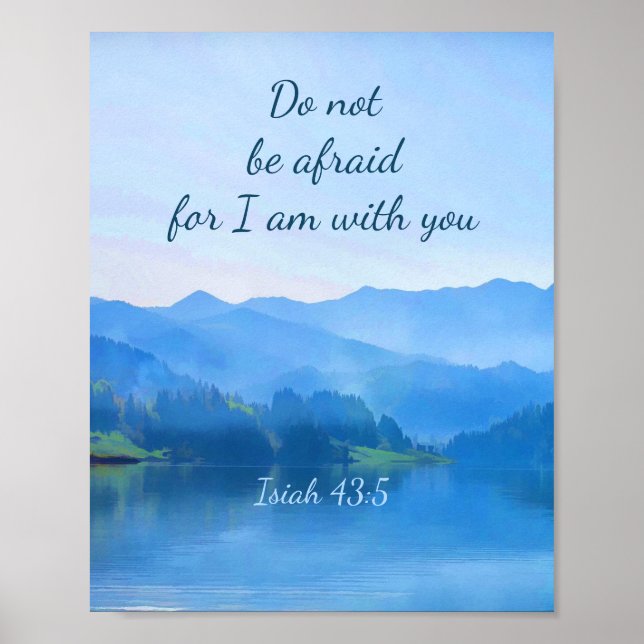 Poster Beau lac Isaïe 43:5 Inspiration de la Bible (Devant)