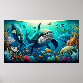 Poster Beau monde sous-marin