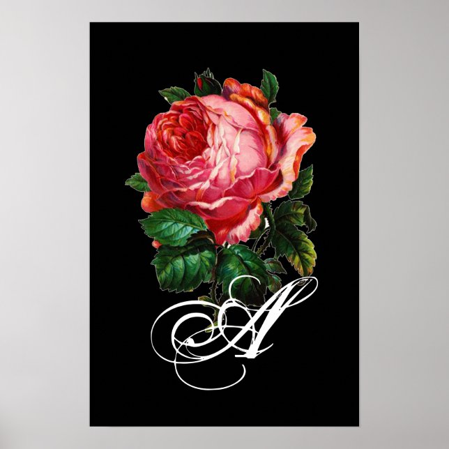 POSTER BEAU MONOGRAMME ROSE ROSE (Devant)