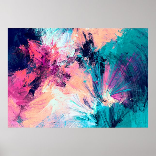 Poster Beau motif futuriste multicolore froid. Abst (Devant)