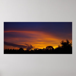 Poster Beau panorama de coucher de soleil