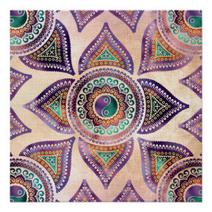 Poster Beau pastel translucide de symbole de yang de Yin