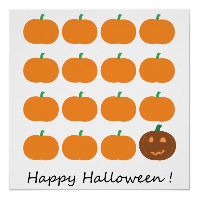 Poster Beau Patch Citrouille Halloween (Devant)