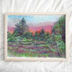 Poster Beau paysage Art Arbres Art Imprimer