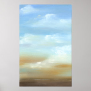Poster Beau paysage avec nuages fluides