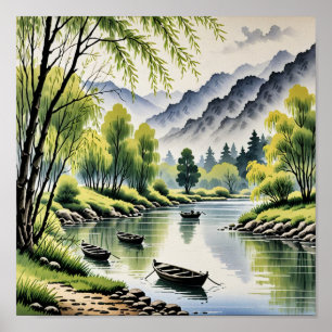 Poster Beau paysage chinois