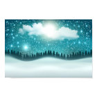 Beau paysage forestier de nuit d'hiver