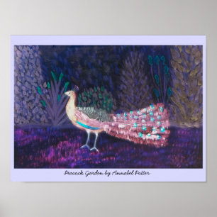 Poster Beau Peacock Art coloré