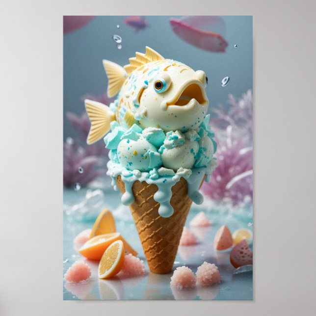 Poster Beau poisson glacé (Devant)