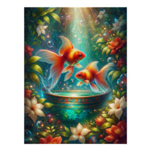 Poster Beau poisson rouge Nowruz