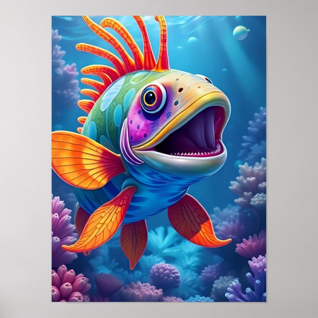 Poster Beau poisson tropical (Devant)