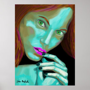 Poster Beau portrait de fille avec des couleurs
