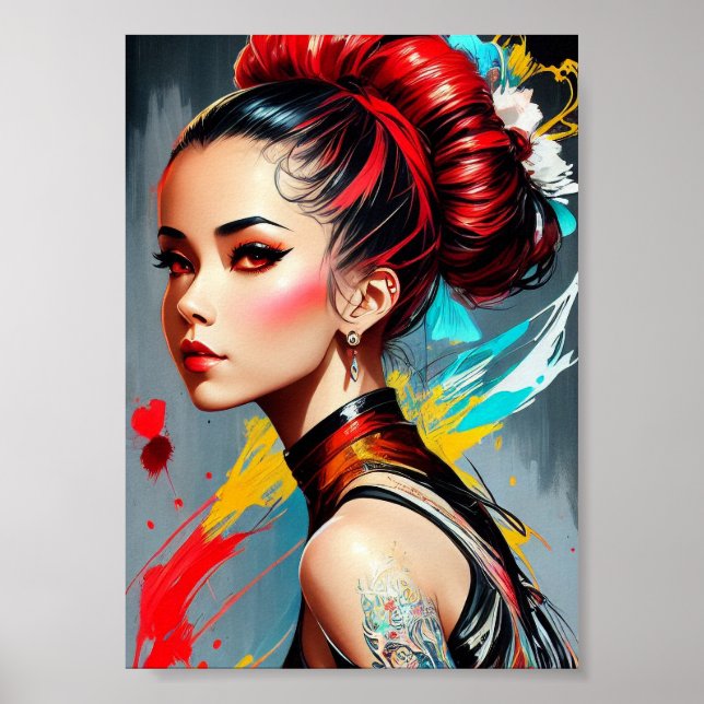 Poster Beau Portrait féminin (Devant)