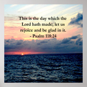 POSTER BEAU PSALM 118:24 LEVER LE LEVER SUR L'OCÉAN