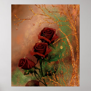 Poster Beau Rose d'automne