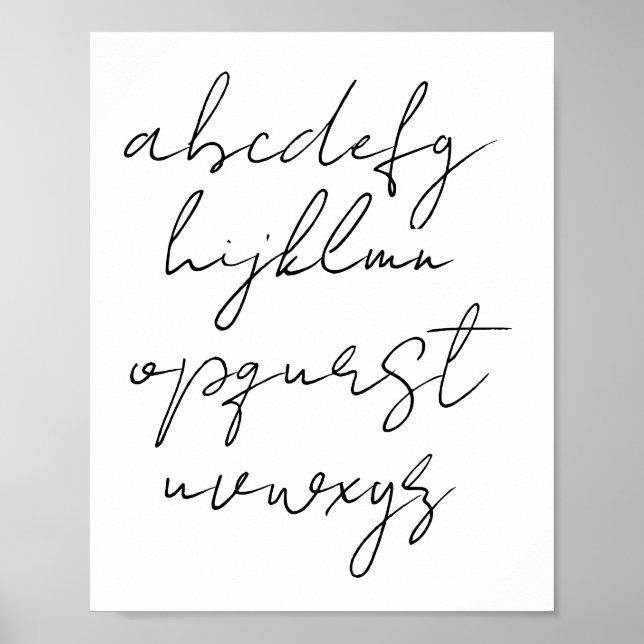 Poster Beau test d'alphabet de police (Devant)