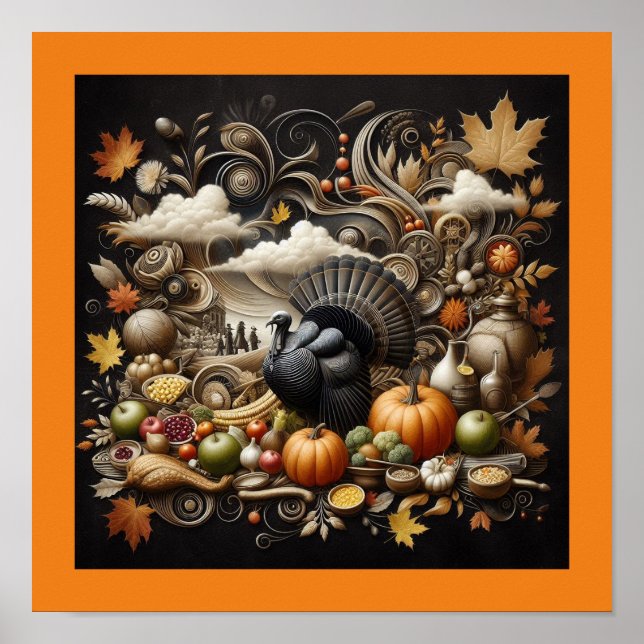 Poster Beau Thanksgiving Wall Art (Devant)